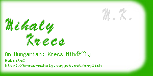 mihaly krecs business card